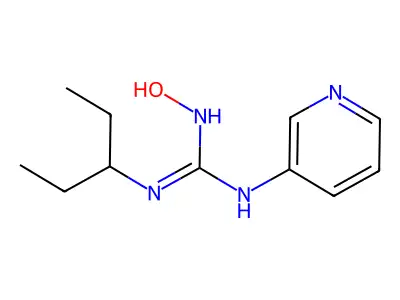 Guanidine, 1-(1-ethylpropyl)-2-hydroxy-3-(3-pyridyl)- structure