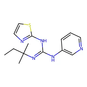 N-(2-Methylbutan-2-yl)-N''-pyridin-3-yl-N'-1,3-thiazol-2-ylguanidine structure