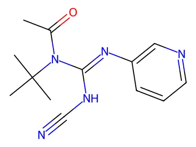 Acetamide, N-((cyanoamino)(3-pyridinylimino)methyl)-N-(1,1-dimethylethyl)-, hydrate structure