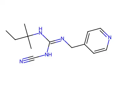 Guanidine, 2-cyano-1-tert-pentyl-3-(4-pyridylmethyl)-, monohydrate structure