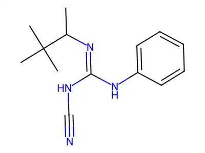 Guanidine, N-cyano-N'-phenyl-N''-(1,2,2-trimethylpropyl)- structure