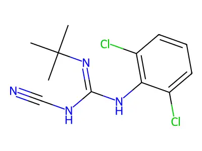 Guanidine, 1-tert-butyl-2-cyano-3-(2,6-dichlorophenyl)- structure