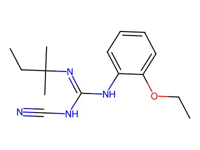 Guanidine, 2-cyano-1-(o-ethoxyphenyl)-3-tert-pentyl- structure
