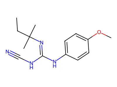 Guanidine, N-cyano-N'-(1,1-dimethylpropyl)-N''-(4-methoxyphenyl)- structure