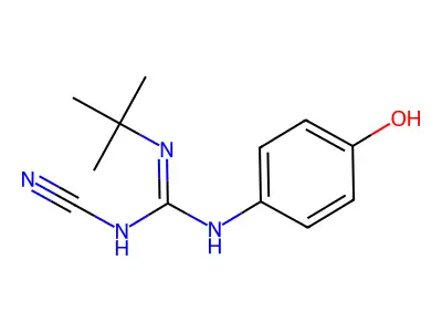 Guanidine, N-cyano-N'-(1,1-dimethylethyl)-N''-(4-hydroxyphenyl)- structure