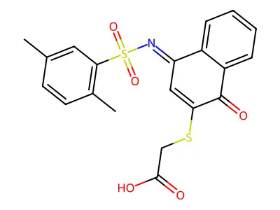 2-[4-(2,5-dimethylphenyl)sulfonylimino-1-oxo-naphthalen-2-yl]sulfanylacetic Acid structure