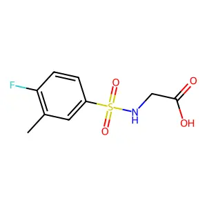N-[(4-fluoro-3-methylphenyl)sulfonyl]glycine structure