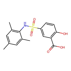 2-Hydroxy-5-[(2,4,6-trimethylphenyl)sulfamoyl]benzoic acid structure