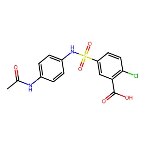 5-({[4-(Acetylamino)phenyl]amino}sulfonyl)-2-chlorobenzoic acid structure