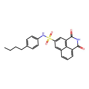 N-(4-butylphenyl)-1,3-dioxobenzo[de]isoquinoline-5-sulfonamide structure