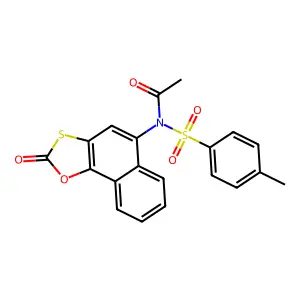 N-(4-methylphenyl)sulfonyl-N-(2-oxobenzo[g][1,3]benzoxathiol-5-yl)acetamide structure
