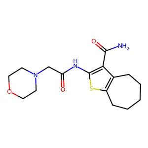 2-(2-morpholinoacetamido)-5,6,7,8-tetrahydro-4H-cyclohepta[b]thiophene-3-carboxamide structure