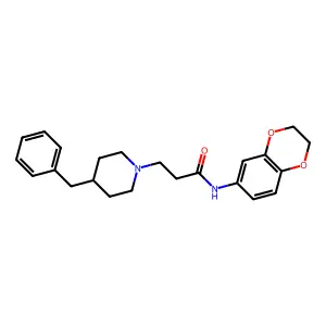 3-(4-benzylpiperidin-1-yl)-N-(2,3-dihydro-1,4-benzodioxin-6-yl)propanamide structure