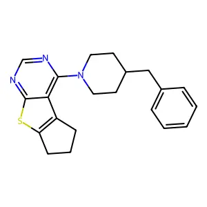 4-(4-benzylpiperidin-1-yl)-6,7-dihydro-5H-cyclopenta[4,5]thieno[2,3-d]pyrimidine structure