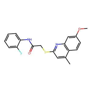 N-(2-fluorophenyl)-2-((7-methoxy-4-methylquinolin-2-yl)thio)acetamide structure
