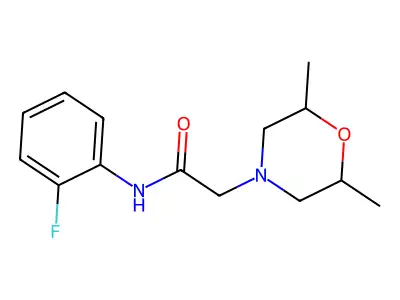2-(2,6-dimethylmorpholin-4-yl)-N-(2-fluorophenyl)acetamide structure