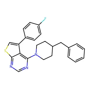 4-(4-Benzylpiperidin-1-yl)-5-(4-fluorophenyl)thieno[2,3-d]pyrimidine structure