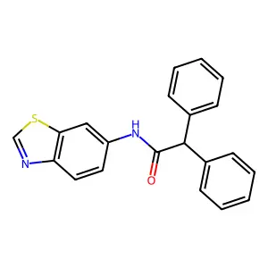 N-(1,3-benzothiazol-6-yl)-2,2-diphenylacetamide structure