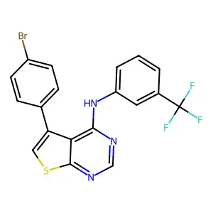 5-(4-bromophenyl)-N-[3-(trifluoromethyl)phenyl]thieno[2,3-d]pyrimidin-4-amine structure
