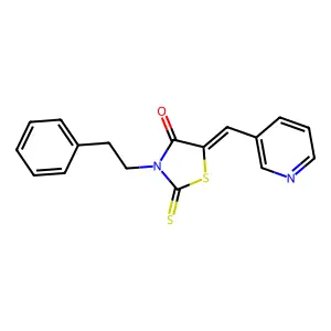 (E)-3-phenethyl-5-(pyridin-3-ylmethylene)-2-thioxothiazolidin-4-one structure