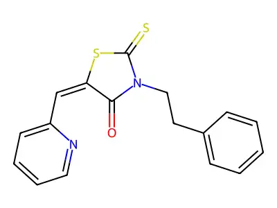 3-(2-Phenylethyl)-5-(2-pyridylmethylene)-2-thioxo-1,3-thiazolidin-4-one structure