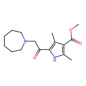 Methyl 5-[2-(azepan-1-yl)acetyl]-2,4-dimethyl-1H-pyrrole-3-carboxylate structure