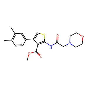 Methyl 4-(3,4-dimethylphenyl)-2-(2-morpholinoacetamido)thiophene-3-carboxylate structure