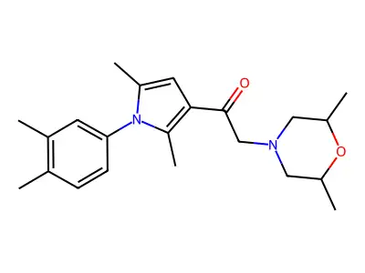 2-(2,6-dimethylmorpholino)-1-(1-(3,4-dimethylphenyl)-2,5-dimethyl-1H-pyrrol-3-yl)ethanone structure