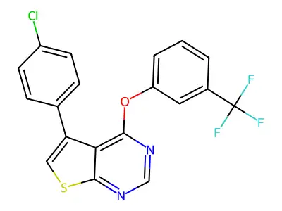 5-(4-Chlorophenyl)-4-[3-(trifluoromethyl)phenoxy]thieno[2,3-d]pyrimidine structure
