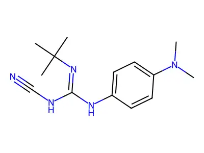 Guanidine, 1-tert-butyl-2-cyano-3-(p-(dimethylamino)phenyl)- structure