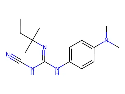 Guanidine, 2-cyano-1-(p-(dimethylamino)phenyl)-3-tert-pentyl- structure