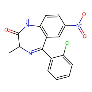 5-(2-Chlorophenyl)-3-methyl-7-nitro-1,3-dihydro-2h-1,4-benzodiazepin-2-one structure
