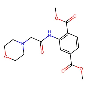 Dimethyl 2-(2-morpholinoacetamido)terephthalate structure