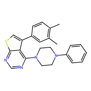 5-(3,4-Dimethylphenyl)-4-(4-phenylpiperazin-1-yl)thieno[2,3-d]pyrimidine structure