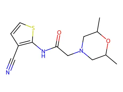 N-(3-cyanothiophen-2-yl)-2-(2,6-dimethylmorpholin-4-yl)acetamide structure