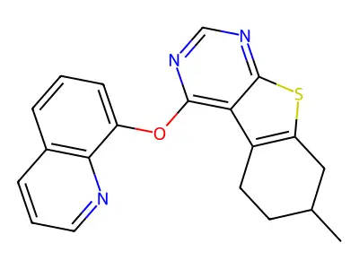 7-Methyl-4-quinolin-8-yloxy-5,6,7,8-tetrahydro-[1]benzothiolo[2,3-d]pyrimidine structure