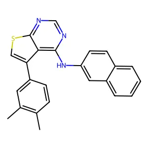 5-(3,4-dimethylphenyl)-N-(naphthalen-2-yl)thieno[2,3-d]pyrimidin-4-amine structure