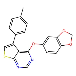 4-(Benzo[d][1,3]dioxol-5-yloxy)-5-(p-tolyl)thieno[2,3-d]pyrimidine structure