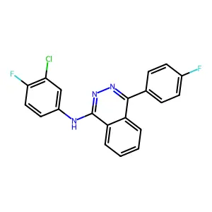 N-(3-chloro-4-fluorophenyl)-4-(4-fluorophenyl)phthalazin-1-amine structure