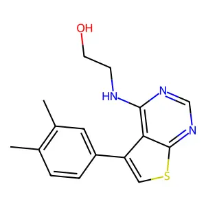 2-((5-(3,4-Dimethylphenyl)thieno[2,3-d]pyrimidin-4-yl)amino)ethanol structure
