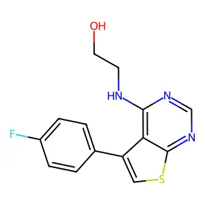 2-((5-(4-Fluorophenyl)thieno[2,3-d]pyrimidin-4-yl)amino)ethanol structure