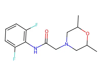N-(2,6-difluorophenyl)-2-(2,6-dimethylmorpholin-4-yl)acetamide structure