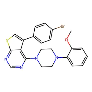 5-(4-Bromophenyl)-4-(4-(2-methoxyphenyl)piperazin-1-yl)thieno[2,3-d]pyrimidine structure