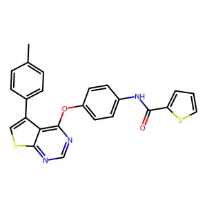 N-(4-((5-(p-tolyl)thieno[2,3-d]pyrimidin-4-yl)oxy)phenyl)thiophene-2-carboxamide structure