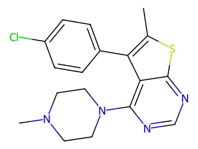 5-(4-Chlorophenyl)-6-methyl-4-(4-methylpiperazin-1-yl)thieno[2,3-d]pyrimidine structure