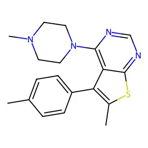 6-Methyl-4-(4-methylpiperazin-1-yl)-5-(p-tolyl)thieno[2,3-d]pyrimidine structure