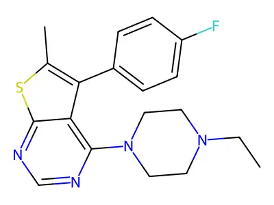 4-(4-Ethylpiperazin-1-yl)-5-(4-fluorophenyl)-6-methylthieno[2,3-d]pyrimidine structure