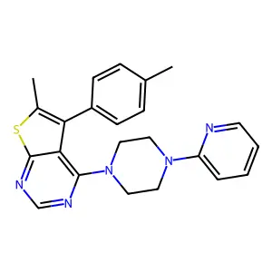 6-Methyl-4-(4-(pyridin-2-yl)piperazin-1-yl)-5-(p-tolyl)thieno[2,3-d]pyrimidine structure
