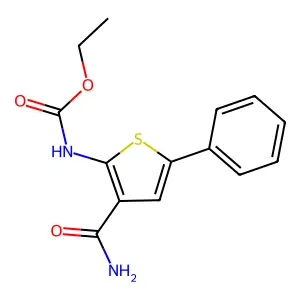 ethyl N-(3-carbamoyl-5-phenylthiophen-2-yl)carbamate structure