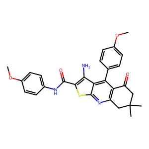 3-amino-N,4-bis(4-methoxyphenyl)-7,7-dimethyl-5-oxo-5H,6H,7H,8H-thieno[2,3-b]quinoline-2-carboxamide structure